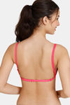 Zivame Beautiful Basics Double Layered Non Wired Full Coverage Backless Bra - Rouge Red — thumbnail 4